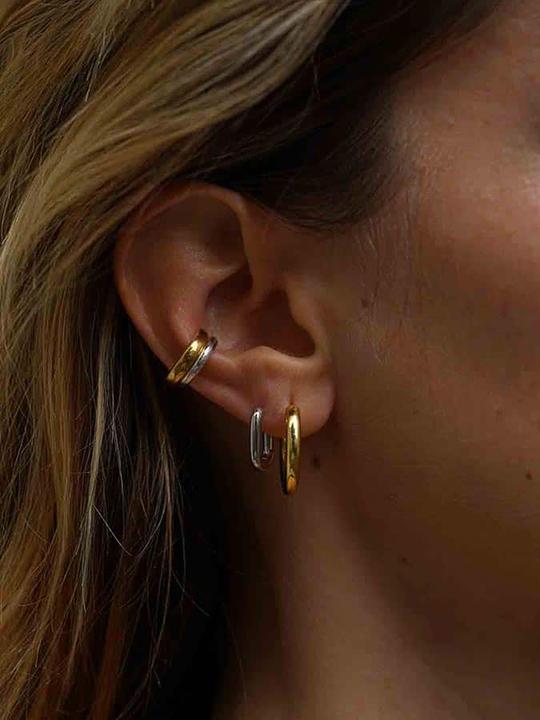 Immagine prodotto Tara Style Ava Bold Infinity Hoop - orecchini a cerchio (impermeabili) (100% impermeabile, Acciaio inossidabile placcato oro 18k)
