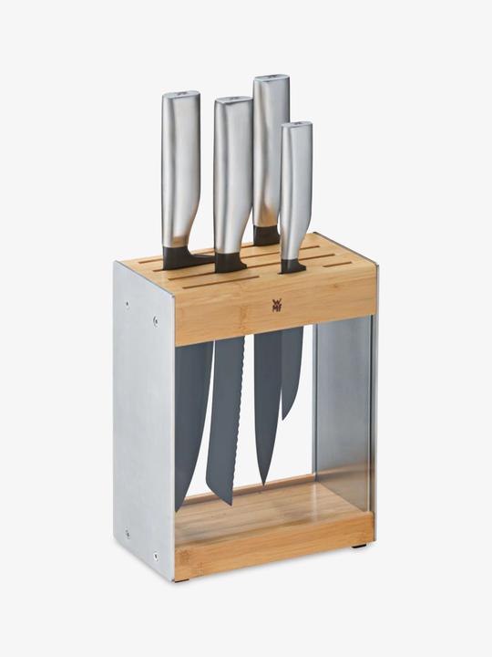 Produktbild WMF Ultimate Black 4-teiliges Messer-Set mit transparentem FlexTec-Messerblock