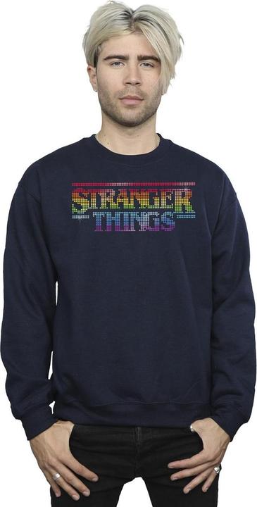 Actual product image Netflix Mens Stranger Things Rainbow Dot Logo Sweatshirt (M)