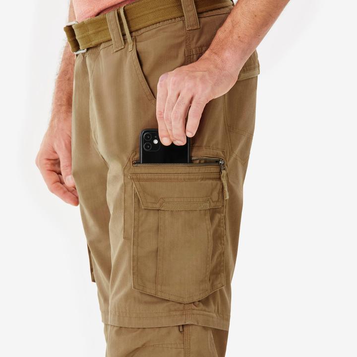 Actual product image Forclaz Zip-Off-Hose Cargohose Herren Trekking Backpacking - Travel 500 braun (44)