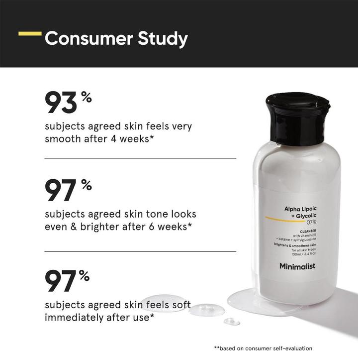 Image du produit Minimalist Alpha Lipoic + Glycolic 07% Cleanser (Gel, 100 ml)