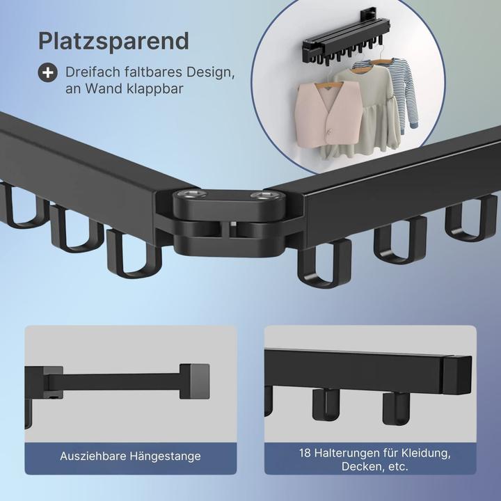 Immagine prodotto Hermex Appendiabiti da parete pieghevole Appendiabiti da parete Appendiabiti da parete (1.22 m)