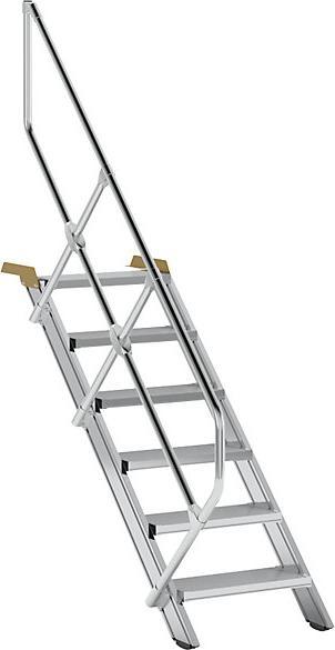Image du produit Munk Escalier 45° largeur des marches 600 mm 6 marches aluminium strié (Escabeau, 138 cm)