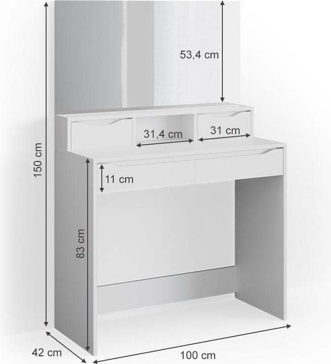 Image du produit Vicco Ruben avec miroir (100 x 42 x 150 cm)
