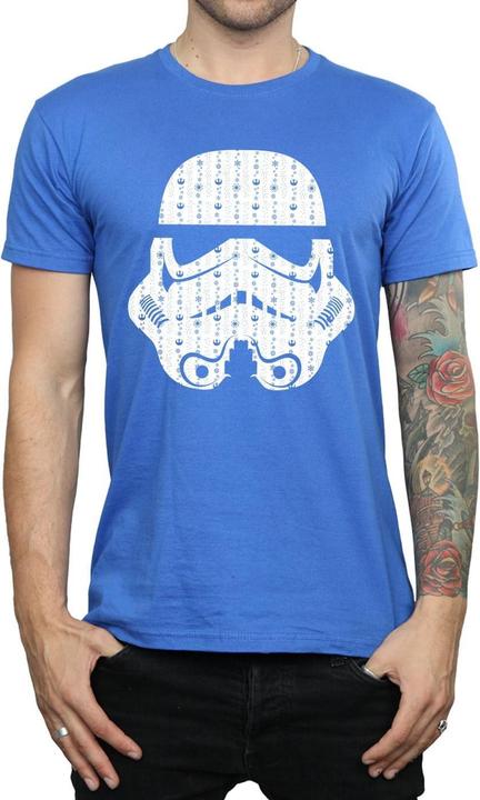 Actual product image Star Wars Mens Christmas Stormtrooper Helmet T-Shirt (M)