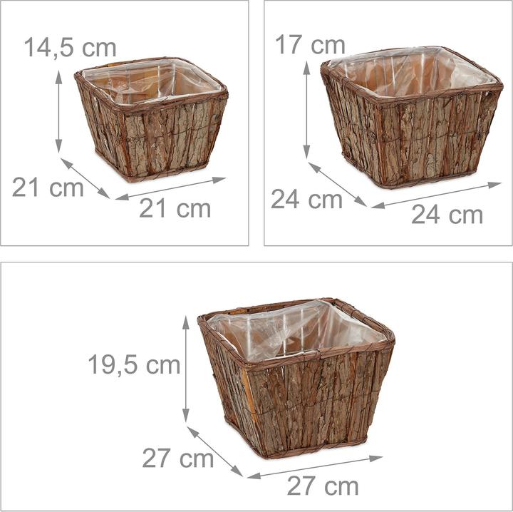 Produktbild Relaxdays 3-tlg. Blumentopf-Set (27 cm)