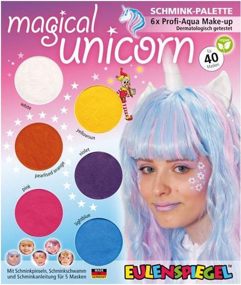 Actual product image 207000 - Make-up palette Magical Unicorn, instructions for 5 unicorn masks, children's make-up