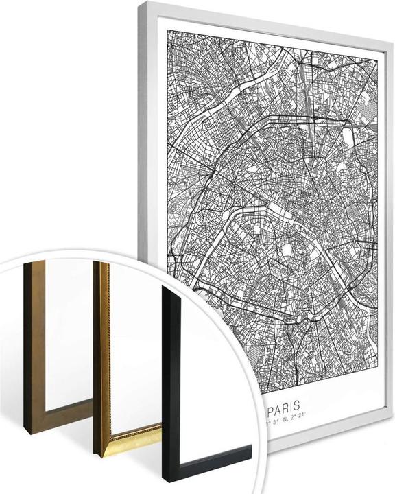 Produktbild Trenddeko Stadtplan Paris (80 x 100 cm)