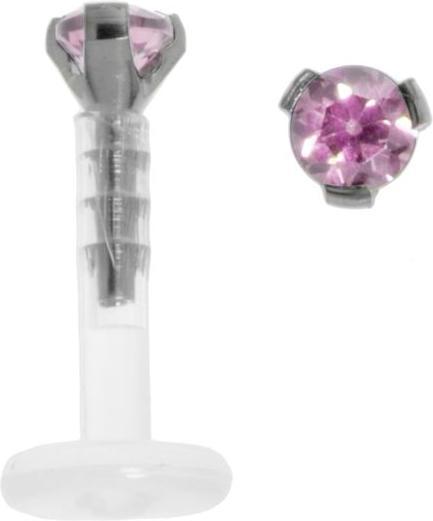 Produktbild Bijouteria Piercing für Lippe/Tragus (Bioplast, Titan, Kristall)