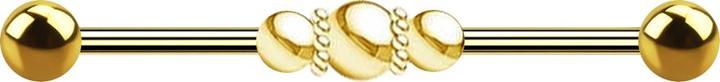 Immagine prodotto Star Piercing Bilanciere placcato oro due palline tre palline con fascia per palline (Acciaio chirurgico 316L)
