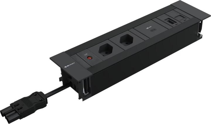 Produktbild IB Connect INTRO2.0 Steckdosenein. sw 2x Typ 13 1x USB-C 60W 1x RJ45 1x HDMI (2 x, USB-C, HDMI, RJ45, Typ 13, 0.30 m)