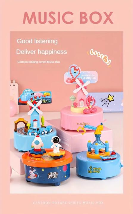 Actual product image Activity Board Carousel music box, Musical toy, Spinning music box, Spin music box