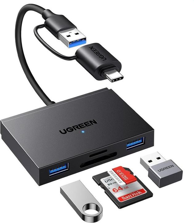 Produktbild Ugreen 4-in-1 USB-C/USB-A Memory Card Reader