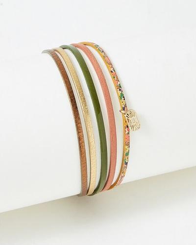 Flowers Forzoé Artiste-Armband – Messingplatte – Echtes Leder (Messingplatte)