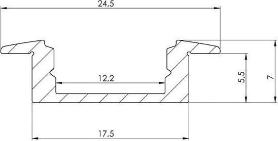 Produktbild LEDsON RECESSED SLIMLINE 7 mm - ALUMINIUM-EINBAUPROFIL F?R LED-STREIFEN - SILBER - 2 m (200 cm, Indoor)