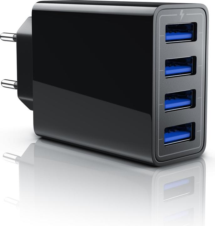 Actual product image Aplic USB charger 5000 mA, 4 port power supply for mobile, tablet and much more. 5000mA 2.4A max. per (25 W)