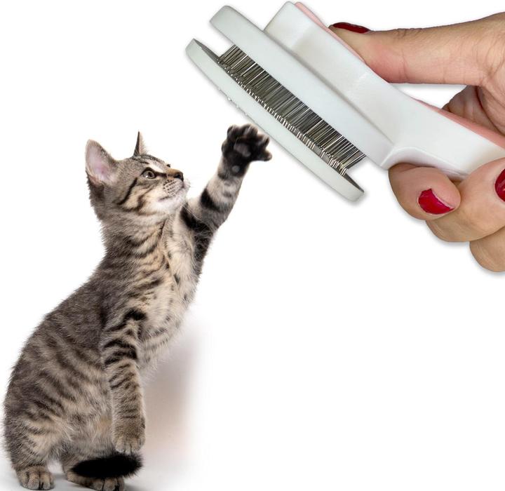 Actual product image Intirilife Cat brush Dog brush self-cleaning (Cat, Dog)