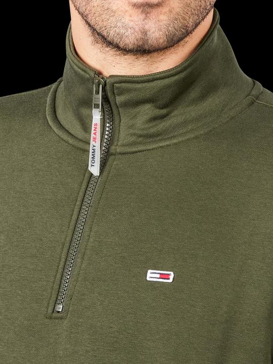 Produktbild Tommy Hilfiger Tommy Jeans Solid Zip Pullover Mock Neck dark olive (XXL)