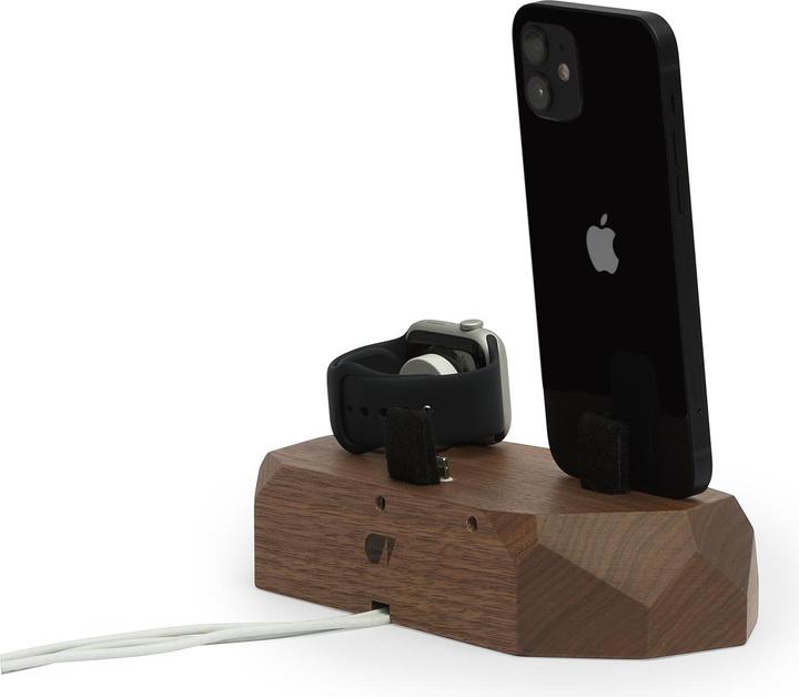 Image du produit Oakywood Triple Dock pour iPhone - Walnoot - Oplader Telefoon - Aripods - Apple Watch