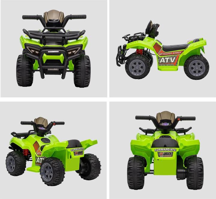 Image du produit Homcom Mini quad électrique enfants ATV pour 18-36 mois enfants métal PP-plastique vert 70x42x45cm (6 V)
