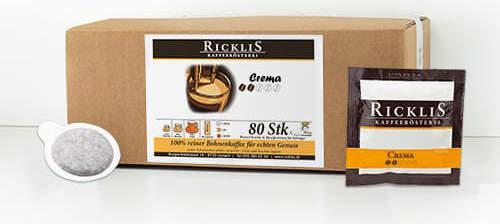 Actual product image RickliS Kaffeerösterei Crema (80 x Port.)