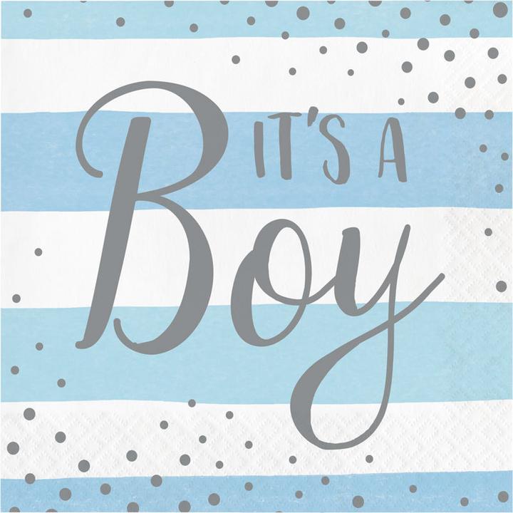 Produktbild Creative Party Blau & Silber It's a Boy (16 x)