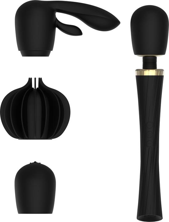 Actual product image Tracy's Dog Hammer Magic Wand Vibrator Set - Black/Gold