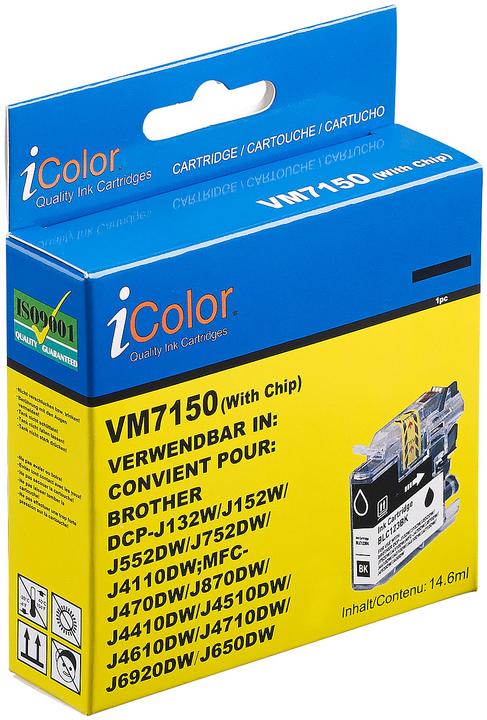 Produktbild IColor Tinten-Patrone für Brother-Drucker (ersetzt LC-123BK), black (schwarz)