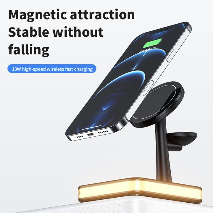 Immagine prodotto PhoneLook Stazione di ricarica wireless Fast Charge 4 in 1 con MagSafe + luce LED (25 W)