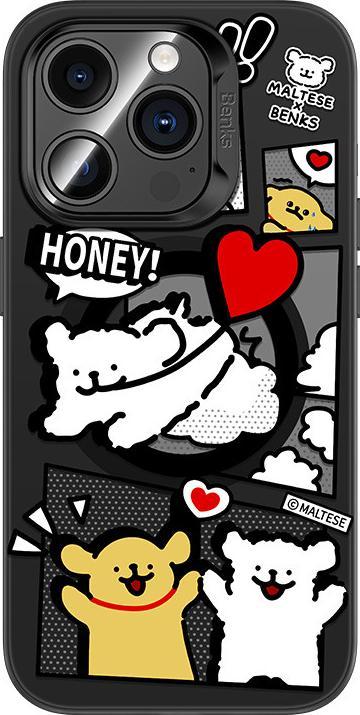 Image du produit Benks Collaboration Housse iPone 15 Pro Max - Chiot maltais noir (Apple iPhone 15 Pro Max)
