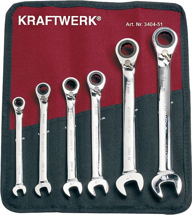Kraftwerk Ratschen Ringgabelschlüssel (8 mm, 10 mm, 12 mm, 13 mm, 17 mm, 19 mm)