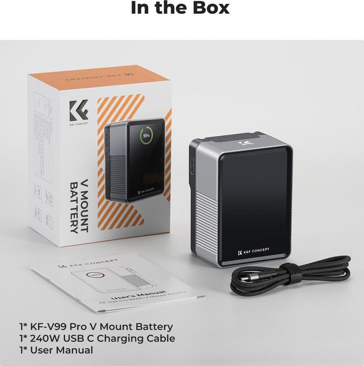 Produktbild K&F Concept MINI V-Lock 6700mAh 99Wh Camera Battery with TFT Display (Akku)