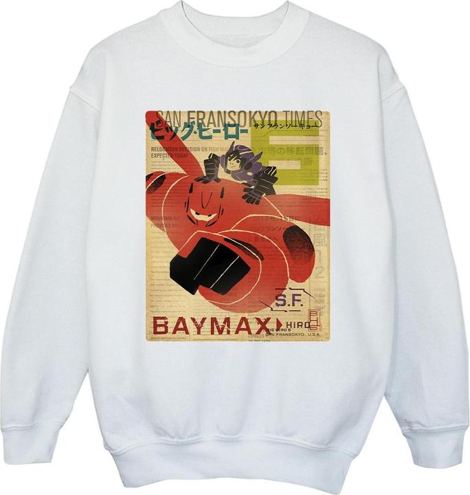 Produktbild Disney Big Hero 6 Baymax Flying Baymax Newspaper Sweatshirt Mädchen (152, 158)