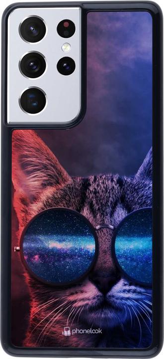 Produktbild PhoneLook Hülle Red Blue Cat Glasses (Samsung Galaxy S21 Ultra 5G)