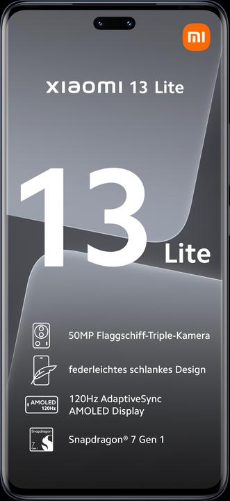 Xiaomi 13 Lite (128 GB, Black, 6.55", Dubbele SIM, 50 Mpx, 5G)