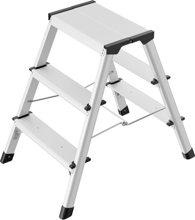 Actual product image Hailo D60 StandardLine, aluminium stepladder, 2x3 steps (Stile, 68 cm)