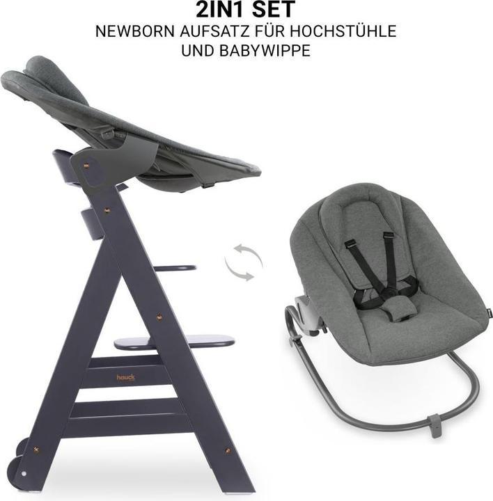 Hauck Chaise haute Beta Plus Dark Grey 5-pièces Newborn Set - Chaise haute (Chaise haute)