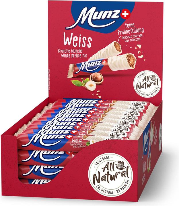 Actual product image Munz Chocolate bar Prügeli white 40 x 46 g (1840 g)