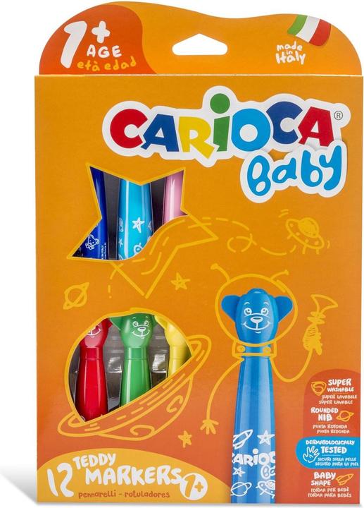 Carioca Fibre pens Baby Teddy 1+ (Multicoloured, 12 x)