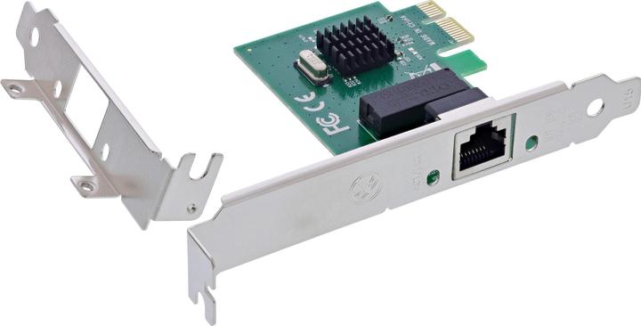 Image du produit InLine Carte réseau Gigabit, 1x RJ45 1Gb/s, PCIe x1, avec slot low profile (PCIe)