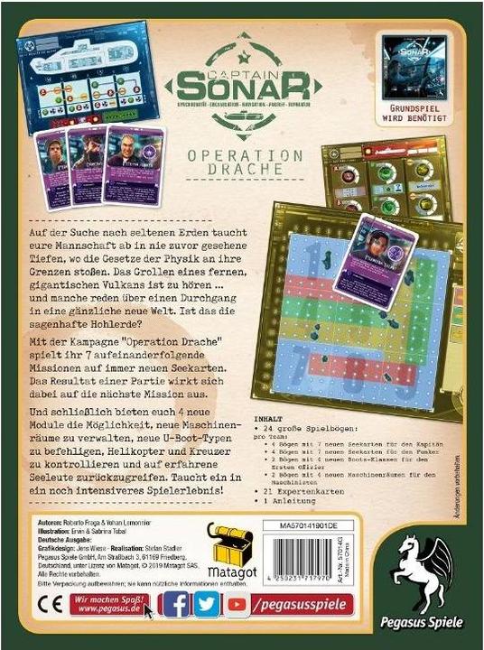 Immagine prodotto Pegasus 57014G - Captain Sonar: Operation Dragon (), 4-8 giocatori, da 10 anni (espansione, edizione DE) (Tedesco)