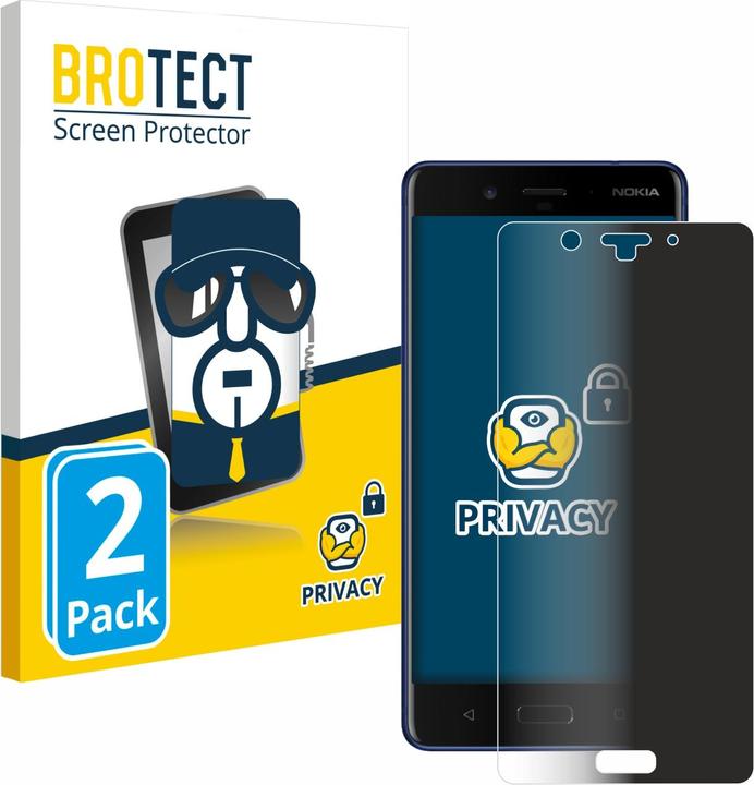 Image du produit BROTECT Film anti-regards Anti-Spy Privacy Film de protection contre la lumière bleue (2 pièce(s), Nokia 8)