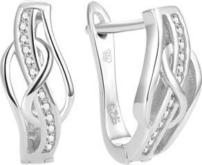 Produktbild Beneto Elegant silver earrings with zircons AGUC1277L (L)