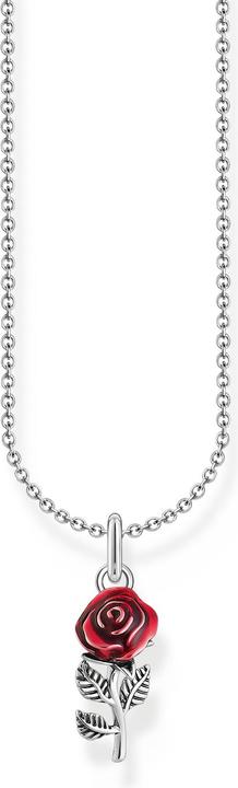 Produktbild Thomas Sabo Kette mit rotem Rosen-Anhänger Silber (925er Silber, Emaille, 38 cm)