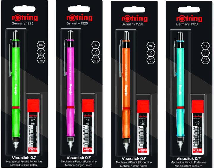 Produktbild Rotring Feinminenstift Visuclick 0,7HB+Minendose far.sor 12e (0.70 mm, HB, 12 x)