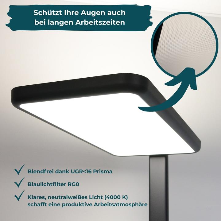 Immagine prodotto Luxula LED Büro-Stehleuchte, Up/Down, schwarz (7000 lm)
