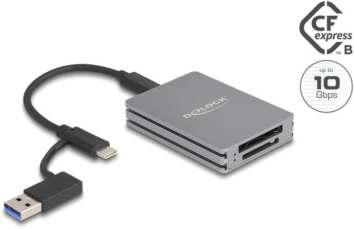 Actual product image Delock Card reader for SD and CFexpress type B (USB 3.2 Gen 2, USB-C)