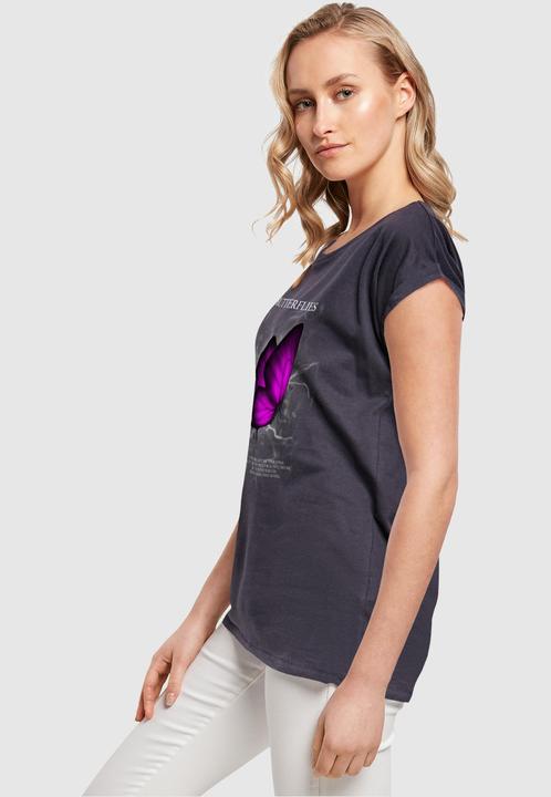 Produktbild Merchcode Ladies Butterflies Extended Shoulder Tee - 112637 (S)