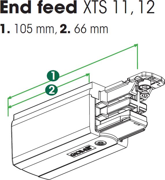 Produktbild Nordic XTS112 schwarz Endeinspeisung rechts