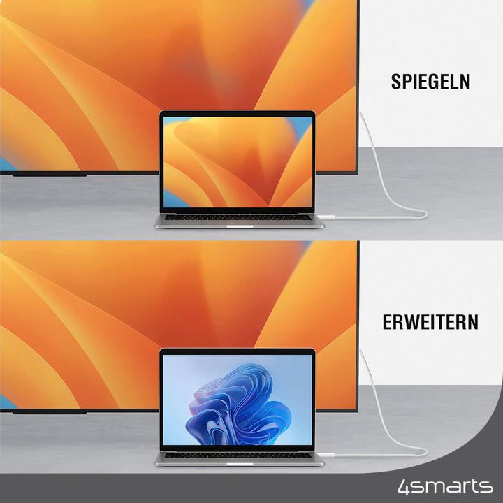 Image du produit 4smarts Câble USB-C vers HDMI 2m blanc (2 m, USB Type C, HDMI)
